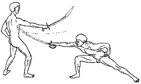 Кидок в фехтуванні на шаблях є ефективним і тому часто вживаним прийомом нападу