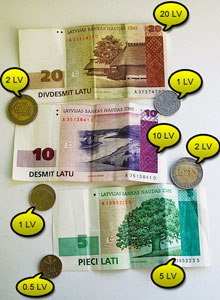 Національною валютою Латвії є лат, Ls